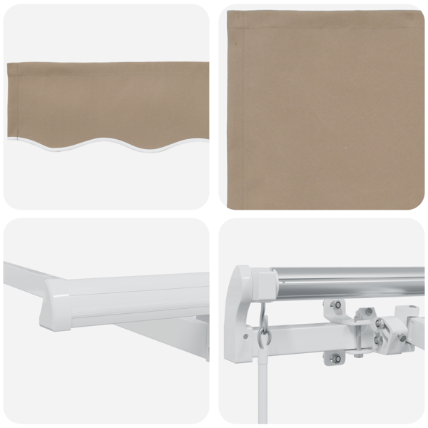 Utfällbar markis Beige 350 x 200 cm tyg