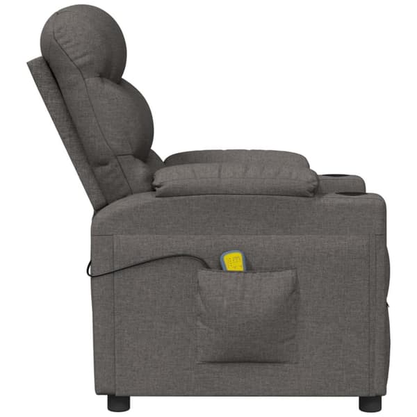 Massagefåtölj mörkgrå tyg