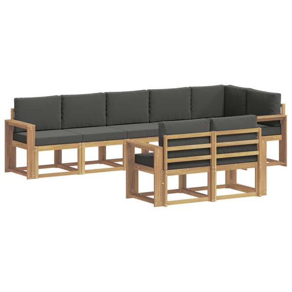 Utomhussoffset med kudde 8 pcs Vit och antracit Polyester