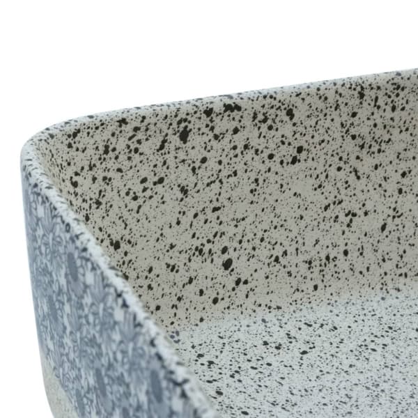 Handfat grå och blå rektangulär 46x35,5x13 cm keramik