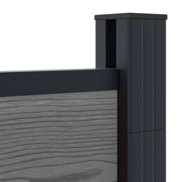 Stängselpanel WPC och aluminium Grå
