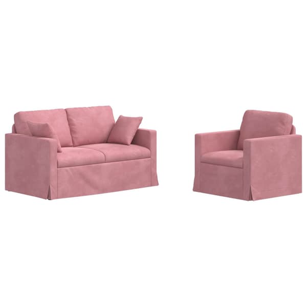 Soffset 2 st Rosa Sammet