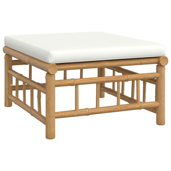 Loungegrupp 7 delar gräddvita dynor bambu
