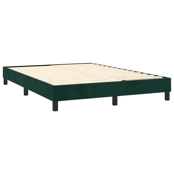 Ramsäng med madrass mörkgrön 140x190 cm sammet