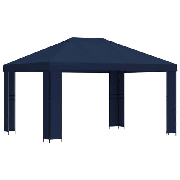 Paviljong 4 × 3 m Blå Polyester och Stål 190