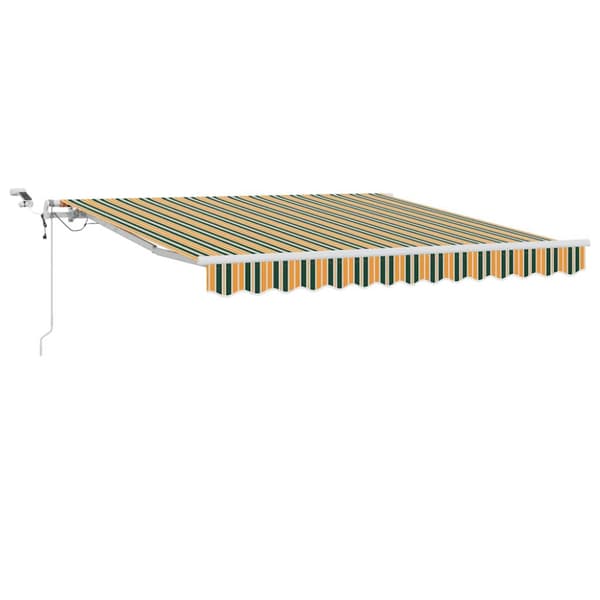 Utdragbar markis Grön och Gul 300 x 250 cm Polyester
