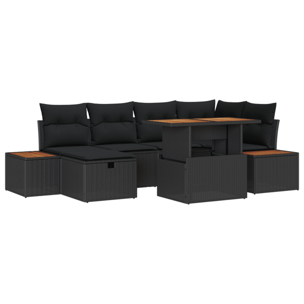 Trädgårdsoffset 7 pcs Svart konstrotting