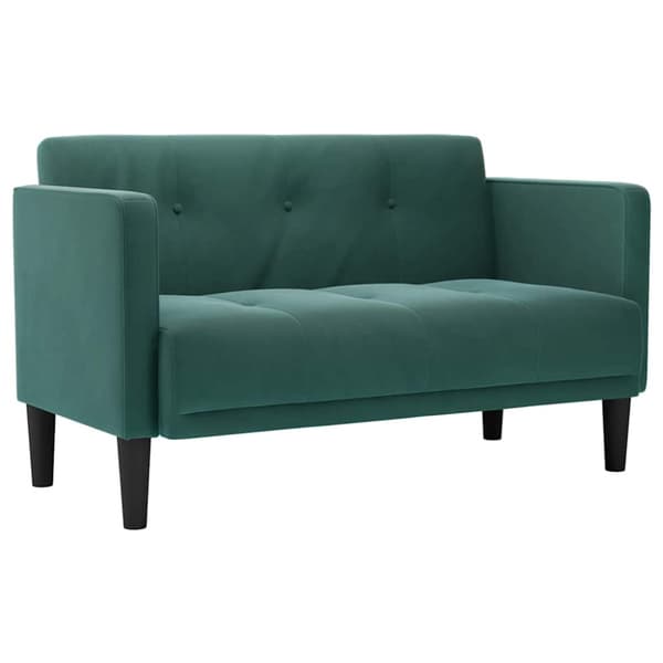 Loveseat soffa mörkgrön 111 cm sammet