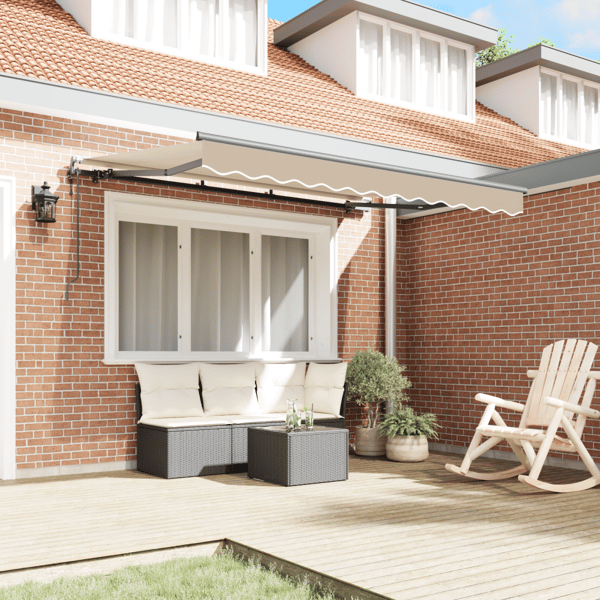 Utfällbar markis Beige 350 x 200 cm tyg