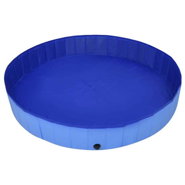 Hopfällbar hundpool blå 200x30 cm PVC