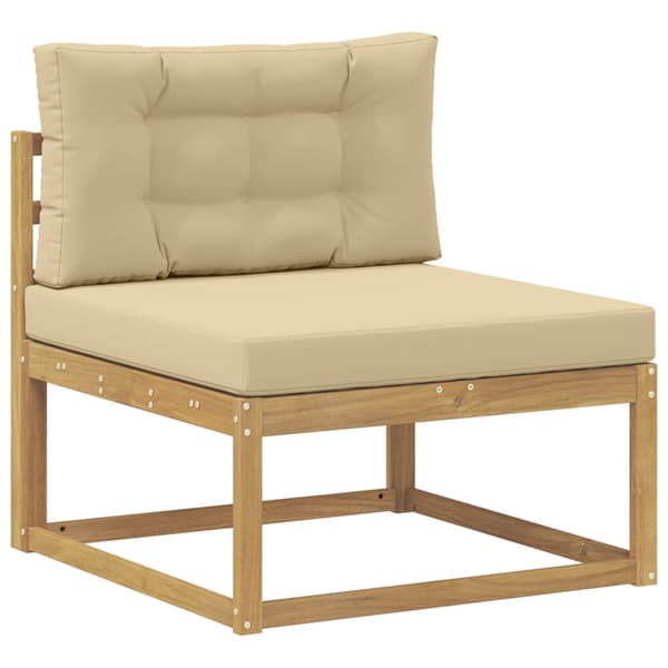 Utomhussoffset 9 pcs Vit och Beige