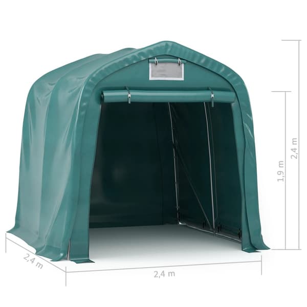 Garagetält PVC 2,4x2,4 m grön