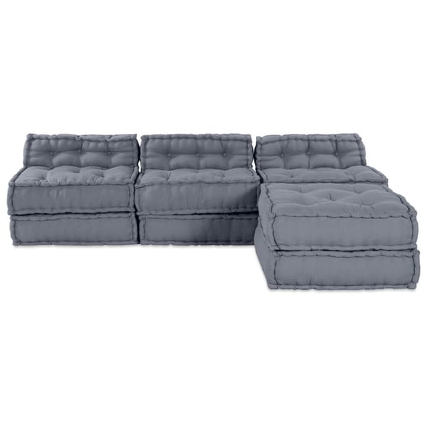 Modulsofa enhet 4 pcs Grå Tyg