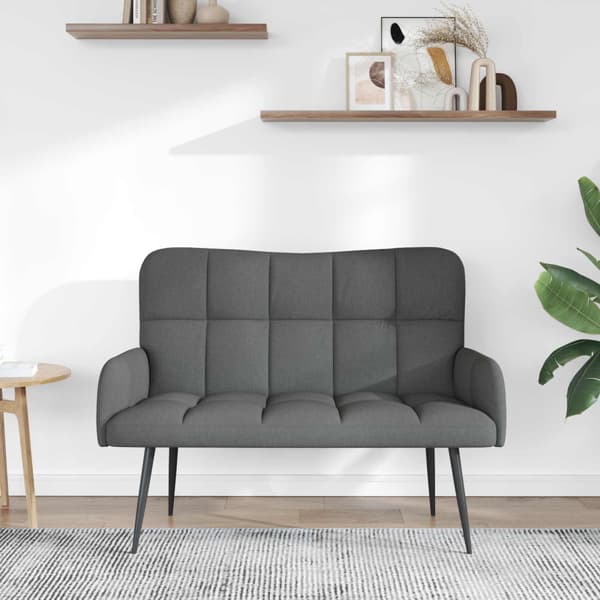 Tvåsitssoffa Mörkgrå 115 x 61 x 87 cm tyg