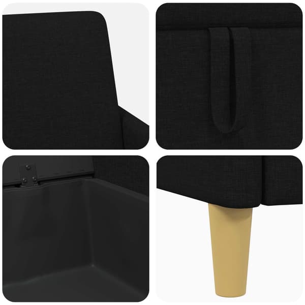 Soffa med förvaring Svart 72 x 78 x 87 cm Polyester