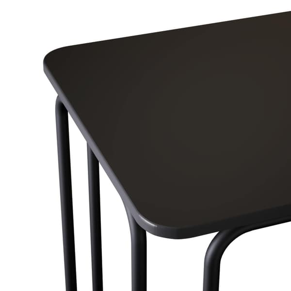 Matbord 100 x 50 x 75 cm Konstruerat trä Svart Rektangulär