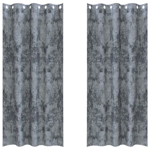 Sammetsgardiner 2 pcs Silvergrå 225 x 140 cm Sammet