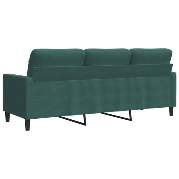 3-sitssoffa mörkgrön 180 cm sammet