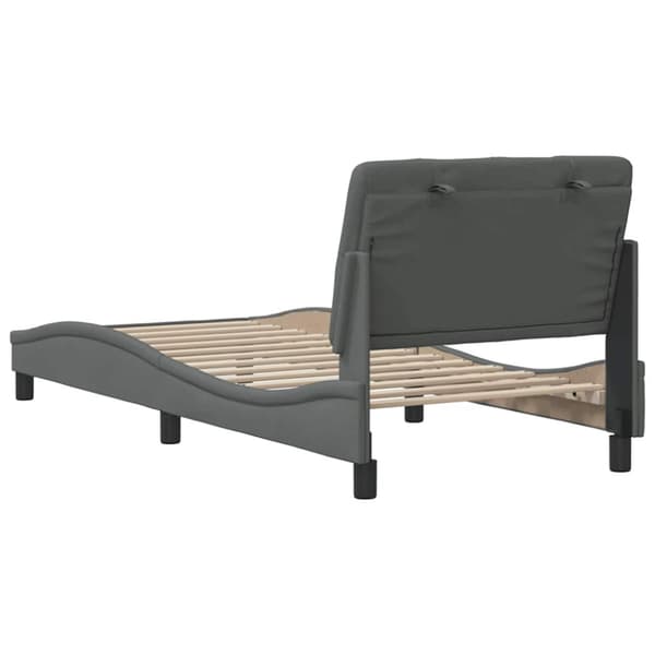 Bed Frame without Mattress Dark Grey 90x200 cm Fabric