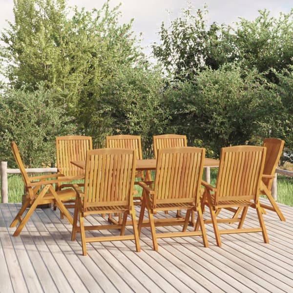 Fällbara fåtöljer 8 st massivt trä i teak