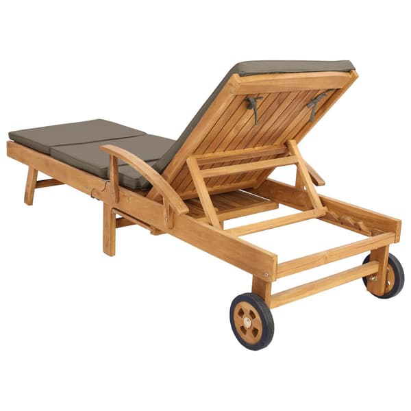 Solstol med dyna 100% Polyester Solid-Teak