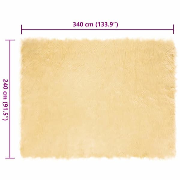 Fuskfäll matta TAFALLA Gräddvit 240 x 340 cm Polyester
