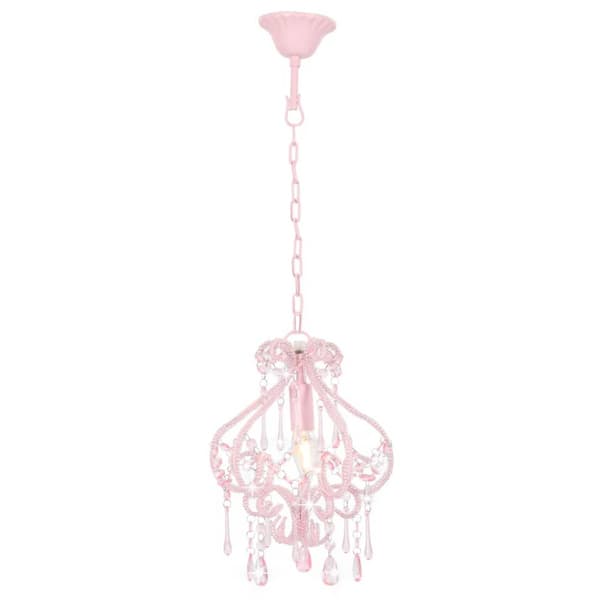 Taklampa med pärlor silver rund E14