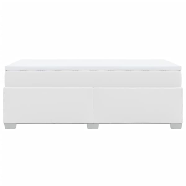 Ramsäng med madrass vit 90x190 cm konstläder