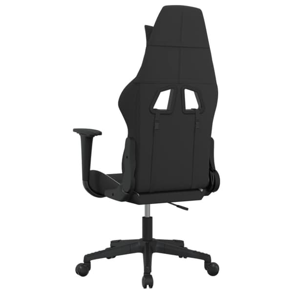 Gamingstol med massage svart och vit tyg