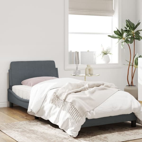Bed Frame "Dover" Dark Grey 80x200 cm Velvet