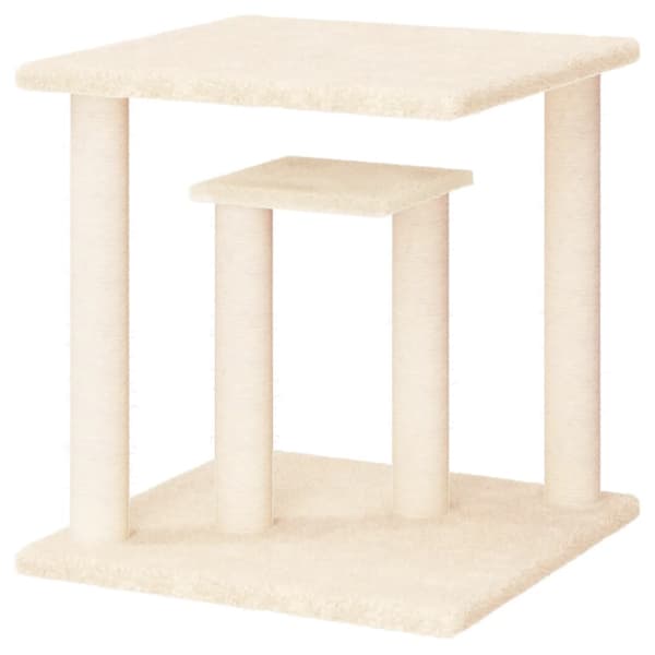 Klöspelare med plattform gräddvit 50 cm