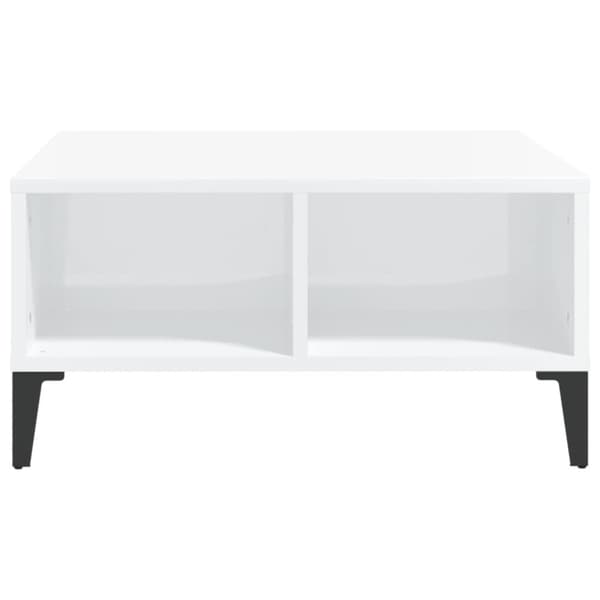 Soffbord vit högglans 60x60x30 cm konstruerat trä