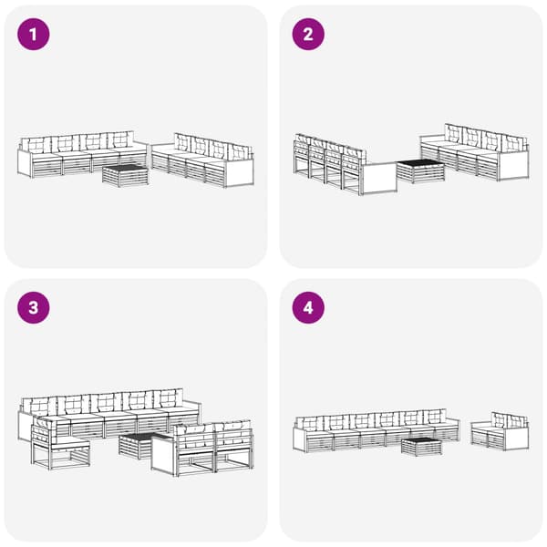 Utomhussoffset med kudde 9 pcs Naturlig och Grädde Polyester