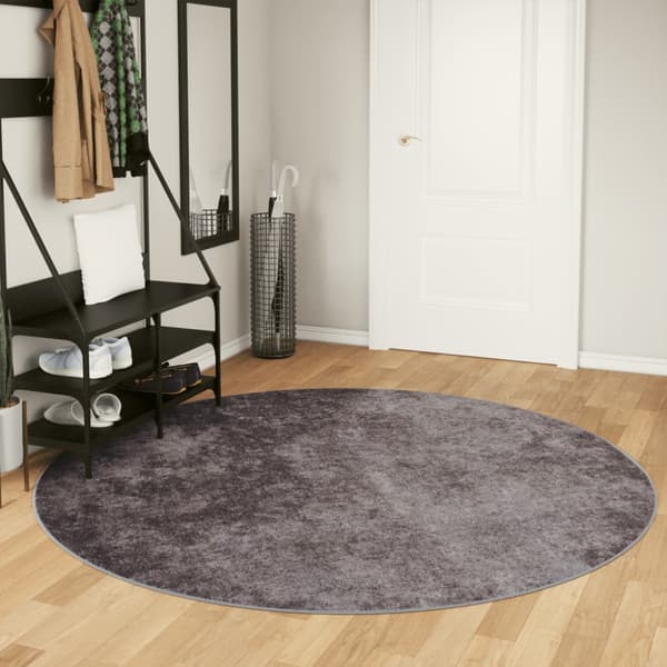 Matta tvättbar grå Ø 200 cm