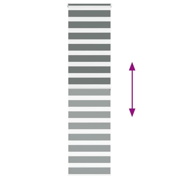 Rullgardin zebra mörkgrå 65x200 cm tyg bredd 60,9 cm polyester