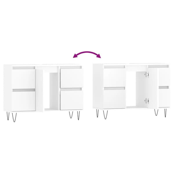 Badrumsskåp vit 80x33x60 cm konstruerat trä