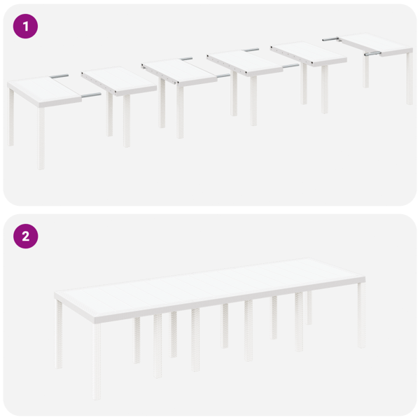 Trädgårdsmöbelset 13 pcs Vit Poly rattan