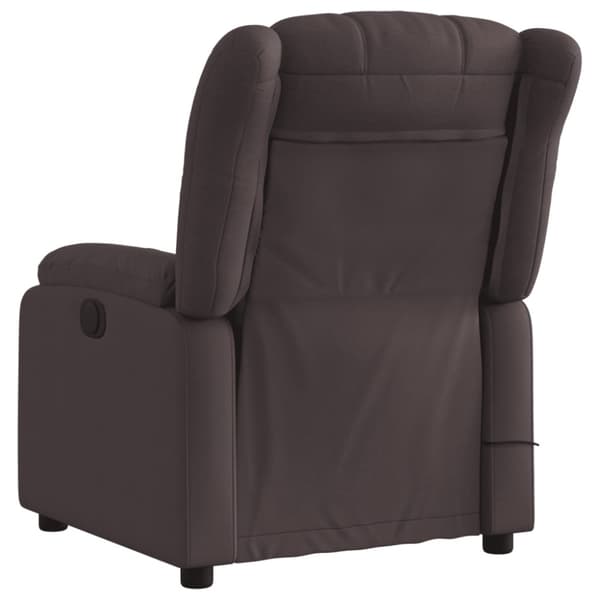 Massagefåtölj mörkbrun tyg
