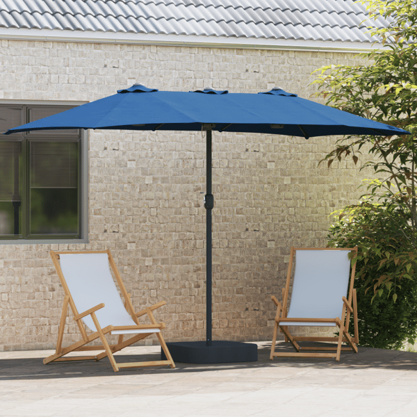 Trädgårdsparasol Azurblå 385 x 209 x 244 cm Polyester