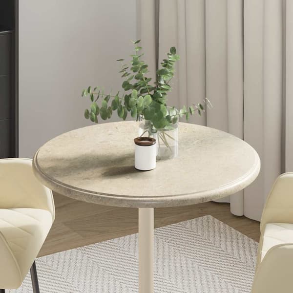 Bordsskiva grå Ø60x2,5 cm marmor
