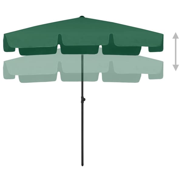 Strandparasoll grön 200x125 cm