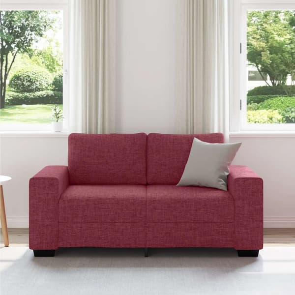 2-sitssoffa vinröd 160x77x82 cm tyg