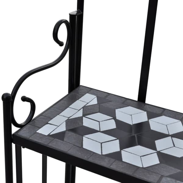 Växtställ svart vit mosaik