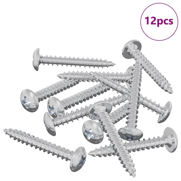 Träskruvar 12 pcs Silver M4 x 28 mm Stål