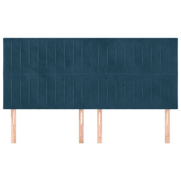 Sänggavel mörkblå 180x5x118/128 cm sammet