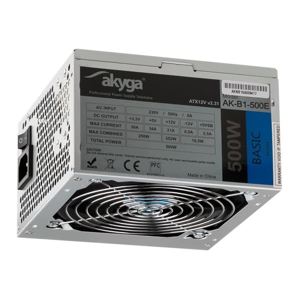 Akyga Basic Series AK-B1-500E - nätaggregat - 500 watt