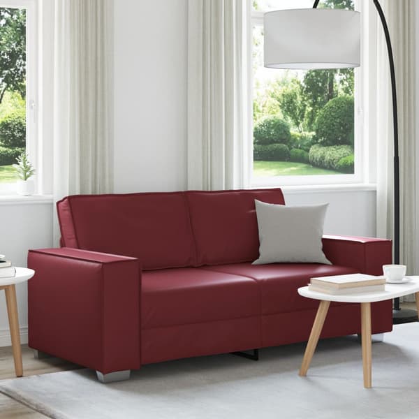 Tvåsitssoffa Vinröd 180 cm Konstläder