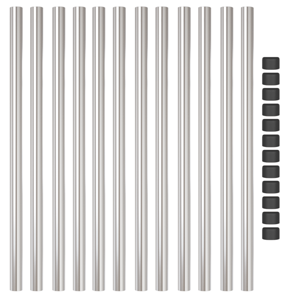 Stängselstolpe 12 pcs Silver 110 cm Pulverlackerad stål