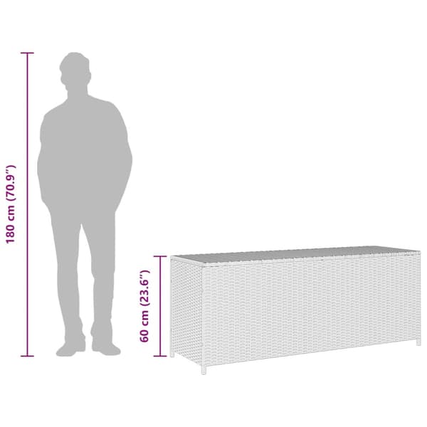 Dynbox grå 150x50x60 cm konstrotting