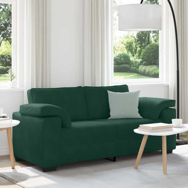 Tvåsitssoffa mörkgrön 180x77x82 cm sammet